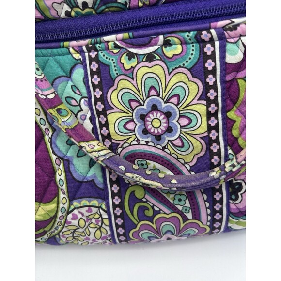Vera Bradley Grand Traveler Heather Purple Paisley Weekender Large Overnight Bag - Picture 3 of 12